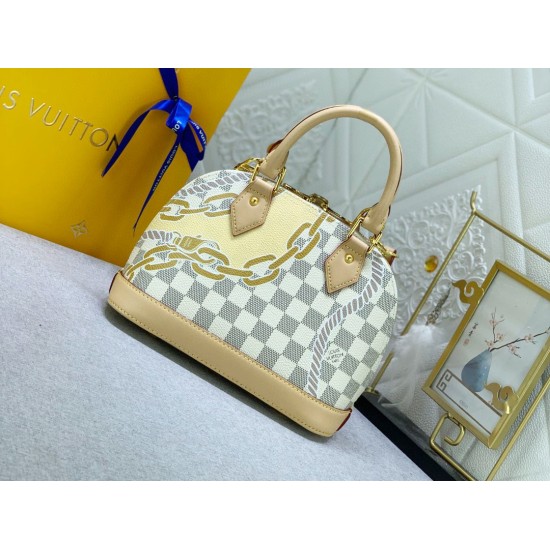 N40472ヴィトン バッグDamier Azur Alma BBサイズ：23.5 x 17.5 x 11.5cm