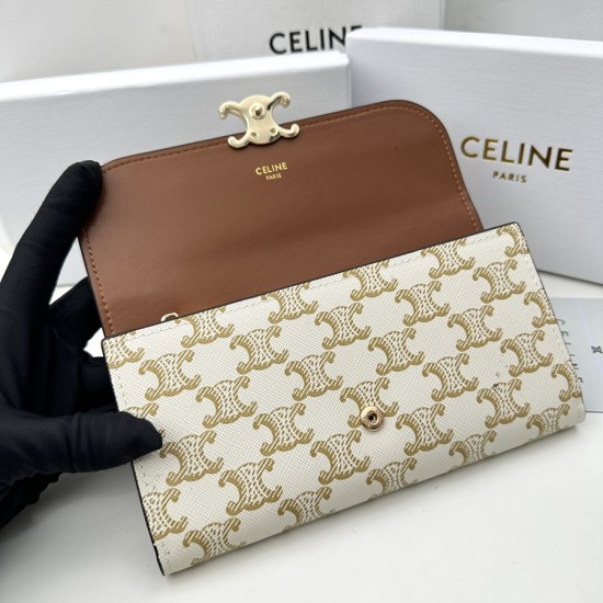 セリーヌ 財布 レディース CELINE ラウンドファスナー長財布 サイズ：19x10.5x3.5cm