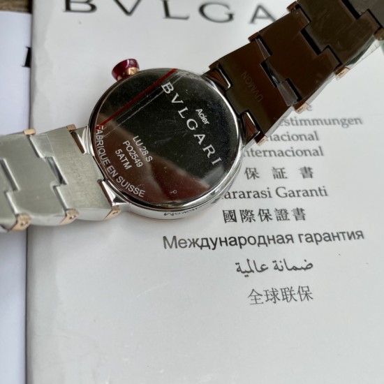 ブルガリ腕時計（BVLGARI）LVCEA シリーズ原装スイスムーブメント表壳ケース径28mm サファイア水晶ガラス精鋼時計ケース 18 Kローズゴールド