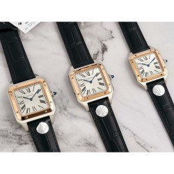 カルティアCartier  Santos-Dumont  Lサイズ男性モデル：長さ46.6、幅33.9 mm！Mサイズ女性：長さ43.5 mm、幅38 mm！Sサイズ女性：長さ31.4 mm、幅27.5 mm！