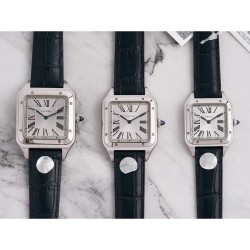 カルティアCartier  Santos-Dumont  Lサイズ男性モデル：長さ46.6、幅33.9 mm！Mサイズ女性：長さ43.5 mm、幅38 mm！Sサイズ女性：長さ31.4 mm、幅27.5 mm！