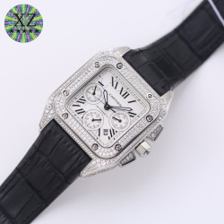 カルティアCartier 42mm cla.7750 多機能全自動輸入機械ムーブメント  トップレベル輸入牛革バンド