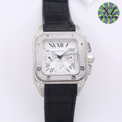 カルティアCartier 42mm cla.7750 多機能全自動輸入機械ムーブメント  トップレベル輸入牛革バンド