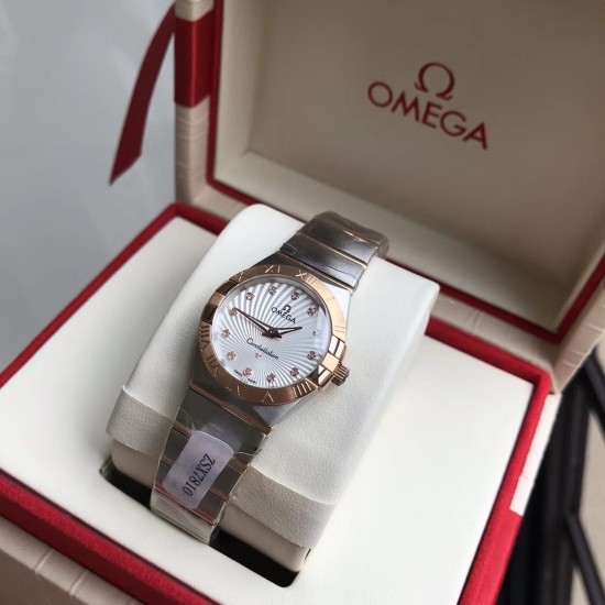 オメガ OMEGA 表壳ケース径27mm石英ムーブメント 耐摩耗天然輸入ゴムバンド