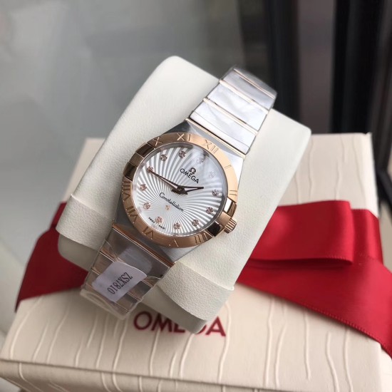 オメガ OMEGA 表壳ケース径27mm石英ムーブメント 耐摩耗天然輸入ゴムバンド